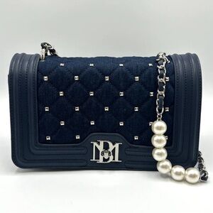 Badgley Mischka Navy Quilted Crossbody Bag